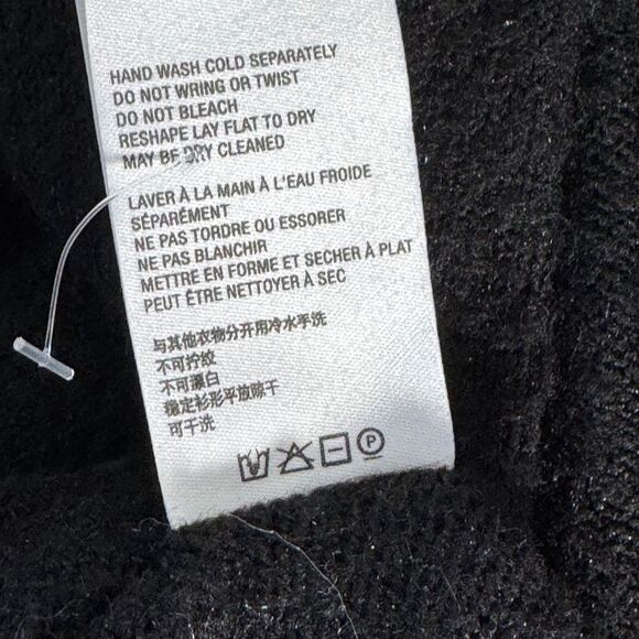 By Anthropologie Black Slub Knit Open Front Cardigan Inverted Seams Sz S - Picture 7 of 8